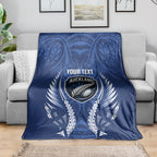 Auckland 2026 Rugby Custom Blanket NZ Maori Silver Fern