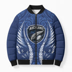 Auckland 2026 Rugby Custom Bomber Puffer Jacket NZ Maori Silver Fern