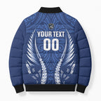 Auckland 2026 Rugby Custom Bomber Puffer Jacket NZ Maori Silver Fern