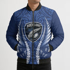 Auckland 2026 Rugby Custom Bomber Puffer Jacket NZ Maori Silver Fern