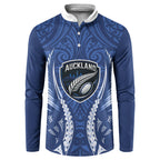 Auckland 2026 Rugby Custom Button Sweatshirt NZ Maori Silver Fern