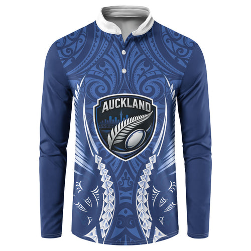 Auckland 2026 Rugby Custom Button Sweatshirt NZ Maori Silver Fern