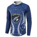 Auckland 2026 Rugby Custom Button Sweatshirt NZ Maori Silver Fern