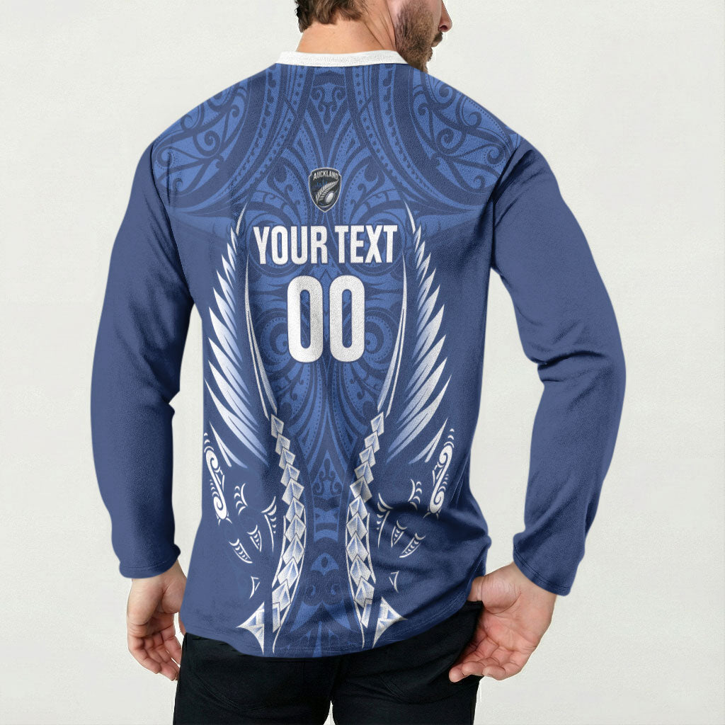 Auckland 2026 Rugby Custom Button Sweatshirt NZ Maori Silver Fern