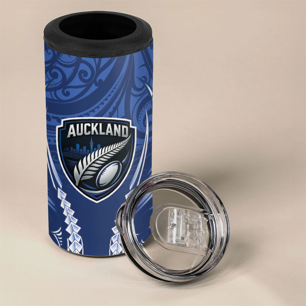 Auckland 2026 Rugby Custom 4 in 1 Can Cooler Tumbler NZ Maori Silver Fern