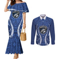 Auckland 2026 Rugby Custom Couples Matching Mermaid Dress and Long Sleeve Button Shirt NZ Maori Silver Fern