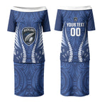 Auckland 2026 Rugby Custom Couples Matching Puletasi and Long Sleeve Button Shirt NZ Maori Silver Fern LT14