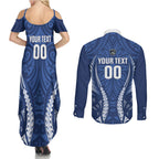 Auckland 2026 Rugby Custom Couples Matching Summer Maxi Dress and Long Sleeve Button Shirt NZ Maori Silver Fern