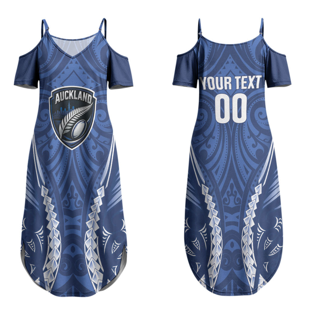 Auckland 2026 Rugby Custom Couples Matching Summer Maxi Dress and Long Sleeve Button Shirt NZ Maori Silver Fern LT14