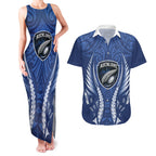 Auckland 2026 Rugby Custom Couples Matching Tank Maxi Dress and Hawaiian Shirt NZ Maori Silver Fern