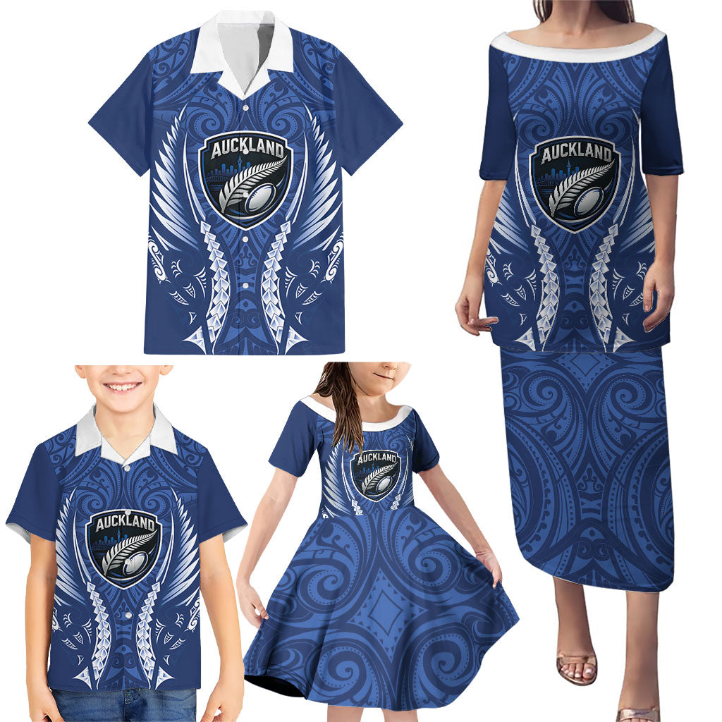 Auckland 2026 Rugby Custom Family Matching Puletasi and Hawaiian Shirt NZ Maori Silver Fern