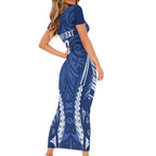 Auckland 2026 Rugby Custom Family Matching Short Sleeve Bodycon Dress and Hawaiian Shirt NZ Maori Silver Fern