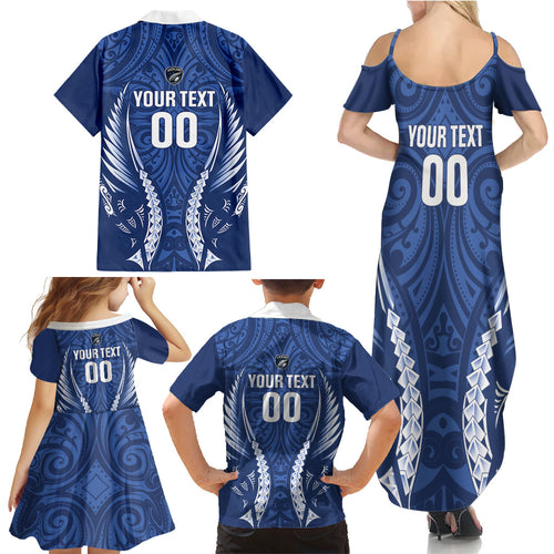 Auckland 2026 Rugby Custom Family Matching Summer Maxi Dress and Hawaiian Shirt NZ Maori Silver Fern