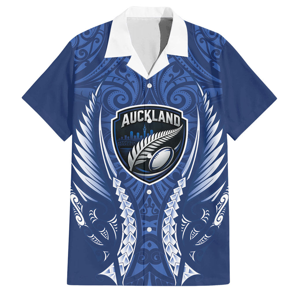 Auckland 2026 Rugby Custom Hawaiian Shirt NZ Maori Silver Fern