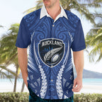 Auckland 2026 Rugby Custom Hawaiian Shirt NZ Maori Silver Fern