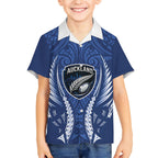 Auckland 2026 Rugby Custom Kid Hawaiian Shirt NZ Maori Silver Fern