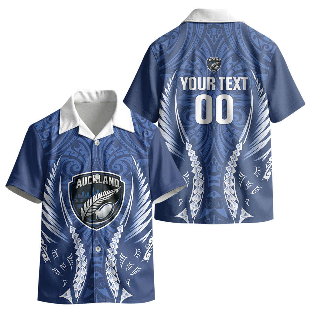 Auckland 2026 Rugby Custom Kid Hawaiian Shirt NZ Maori Silver Fern LT14