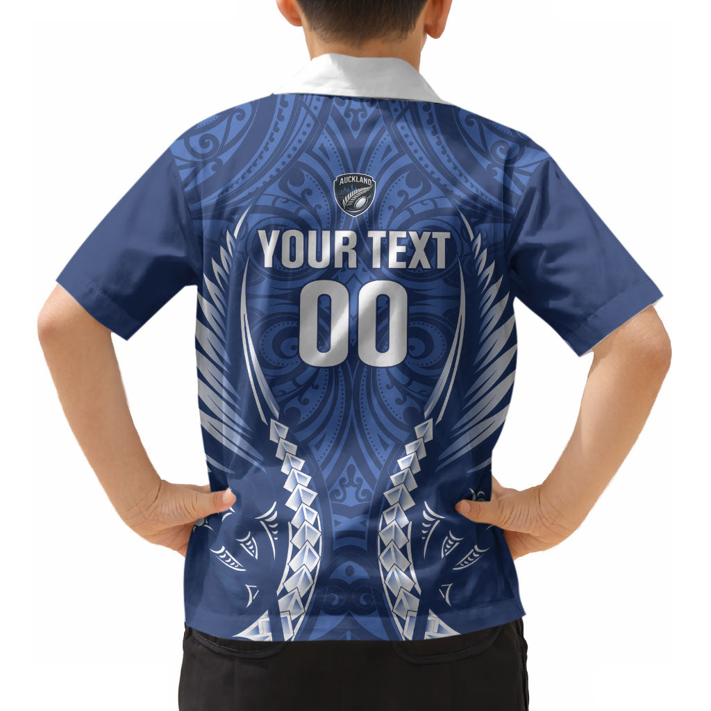 Auckland 2026 Rugby Custom Kid Hawaiian Shirt NZ Maori Silver Fern LT14