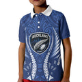 Auckland 2026 Rugby Custom Kid Polo Shirt NZ Maori Silver Fern
