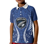 Auckland 2026 Rugby Custom Kid Polo Shirt NZ Maori Silver Fern
