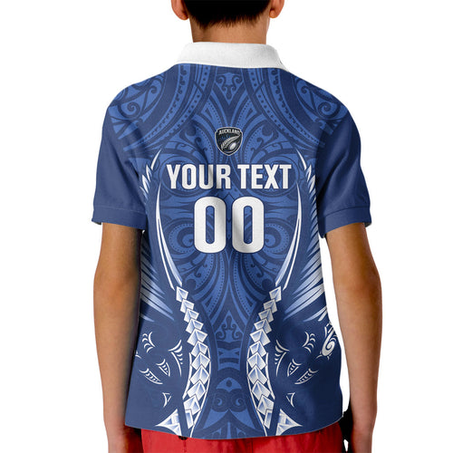 Auckland 2026 Rugby Custom Kid Polo Shirt NZ Maori Silver Fern