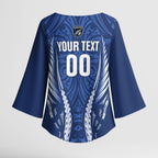 Auckland 2026 Rugby Custom Kimono Sleeve Blouse NZ Maori Silver Fern