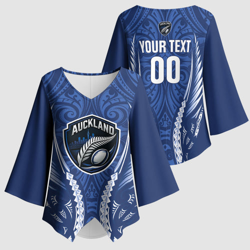 Auckland 2026 Rugby Custom Kimono Sleeve Blouse NZ Maori Silver Fern