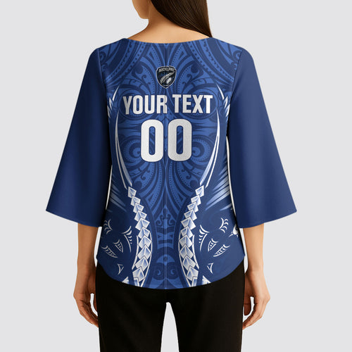 Auckland 2026 Rugby Custom Kimono Sleeve Blouse NZ Maori Silver Fern