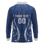 Auckland 2026 Rugby Custom Long Sleeve Polo Shirt NZ Maori Silver Fern