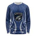 Auckland 2026 Rugby Custom Long Sleeve Shirt NZ Maori Silver Fern