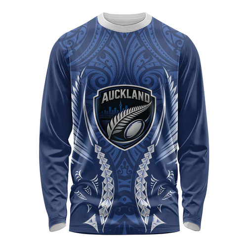 Auckland 2026 Rugby Custom Long Sleeve Shirt NZ Maori Silver Fern