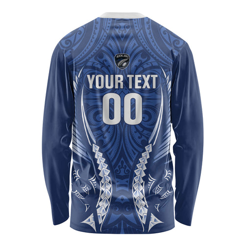 Auckland 2026 Rugby Custom Long Sleeve Shirt NZ Maori Silver Fern