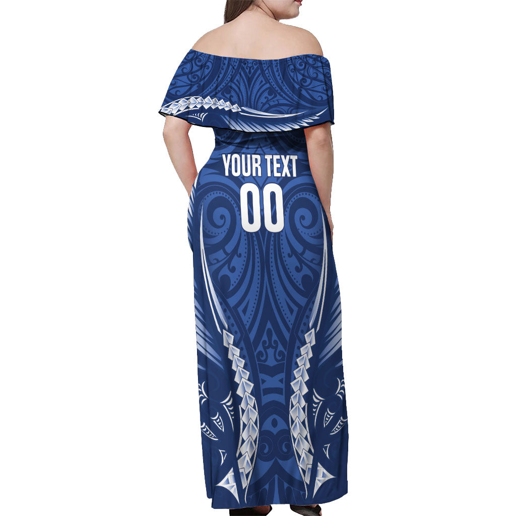 Auckland 2026 Rugby Custom Off Shoulder Maxi Dress NZ Maori Silver Fern