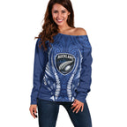 Auckland 2026 Rugby Custom Off Shoulder Sweater NZ Maori Silver Fern