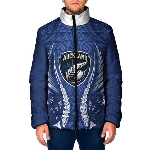 Auckland 2026 Rugby Custom Padded Jacket NZ Maori Silver Fern