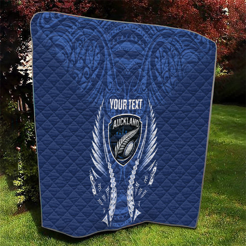 Auckland 2026 Rugby Custom Quilt NZ Maori Silver Fern