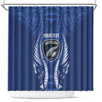 Auckland 2026 Rugby Custom Shower Curtain NZ Maori Silver Fern