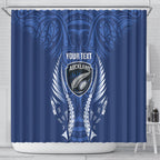 Auckland 2026 Rugby Custom Shower Curtain NZ Maori Silver Fern
