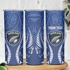 Auckland 2026 Rugby Custom Skinny Tumbler NZ Maori Silver Fern
