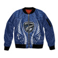 Auckland 2026 Rugby Custom Sleeve Zip Bomber Jacket NZ Maori Silver Fern