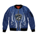 Auckland 2026 Rugby Custom Sleeve Zip Bomber Jacket NZ Maori Silver Fern