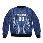 Auckland 2026 Rugby Custom Sleeve Zip Bomber Jacket NZ Maori Silver Fern
