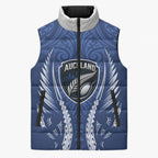 Auckland 2026 Rugby Custom Sleeveless Puffer Jacket NZ Maori Silver Fern