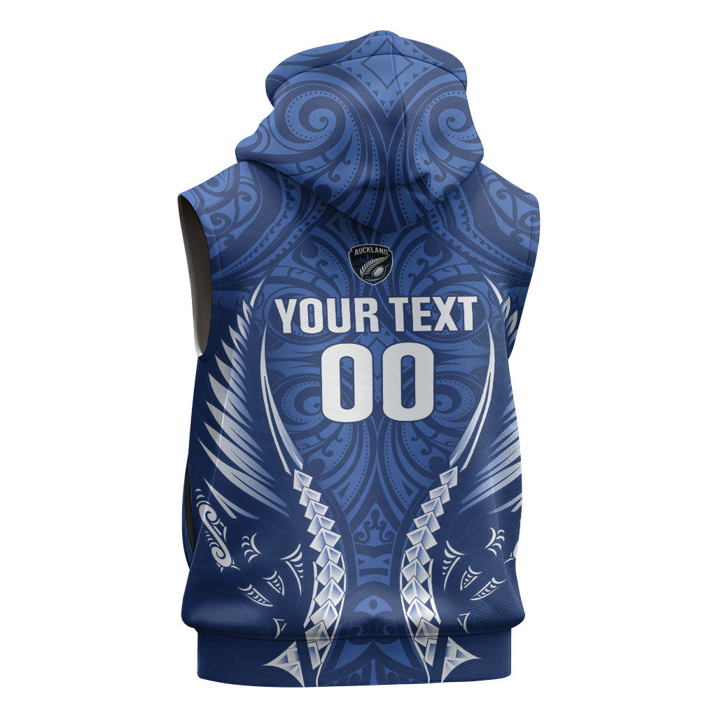 Auckland 2026 Rugby Custom Sleeveless Zip Hoodie NZ Maori Silver Fern