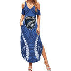 Auckland 2026 Rugby Custom Summer Maxi Dress NZ Maori Silver Fern