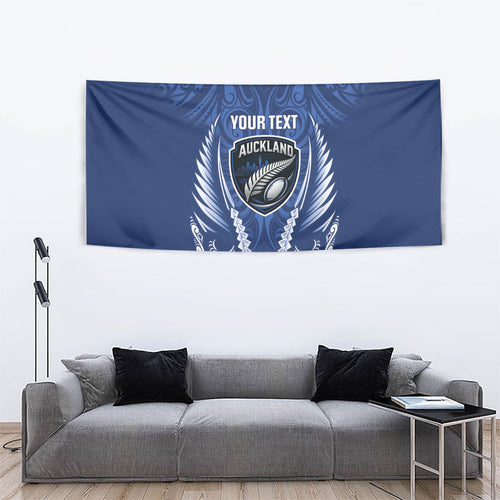 Auckland 2026 Rugby Custom Tapestry NZ Maori Silver Fern