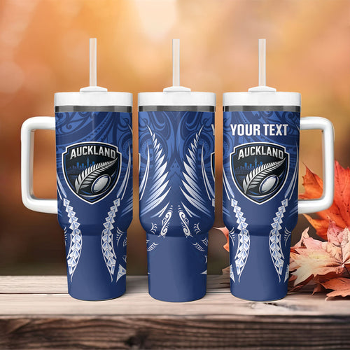 Auckland 2026 Rugby Custom Tumbler With Handle NZ Maori Silver Fern
