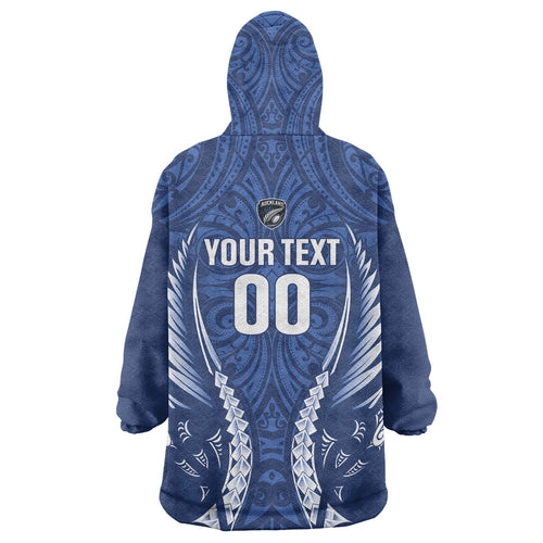 Auckland 2026 Rugby Custom Wearable Blanket Hoodie NZ Maori Silver Fern