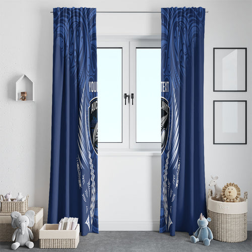 Auckland 2026 Rugby Custom Window Curtain NZ Maori Silver Fern