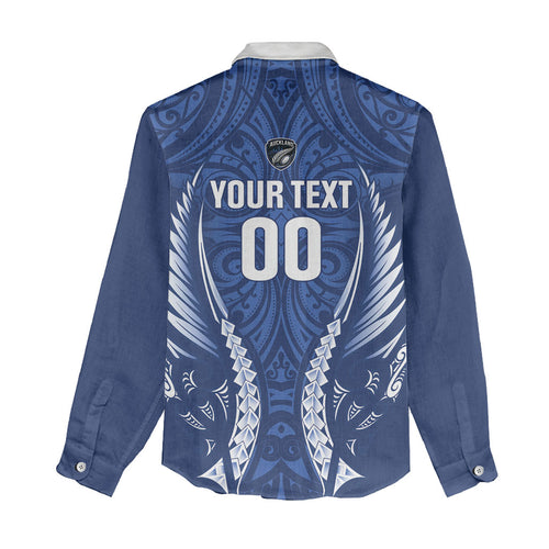 Auckland 2026 Rugby Custom Women Casual Shirt NZ Maori Silver Fern